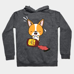 Corgi Spills a jar of BBQ Sauce Hoodie